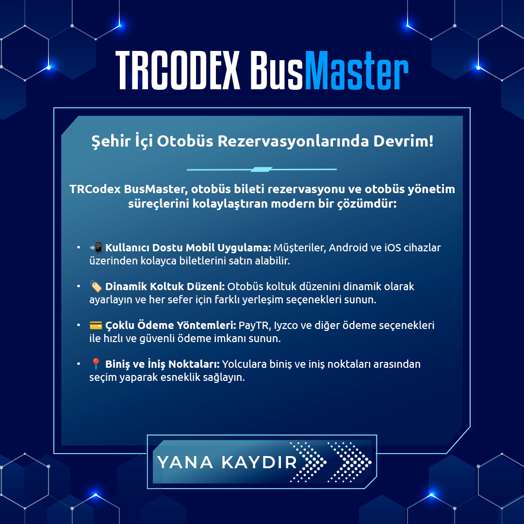 BusMaster - Otobüs Yönetimi (Turizm - Seyehat) Yazılım Sistemi - Görsel 2